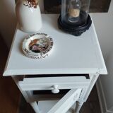 Farrow & Ball white painted high bedside table