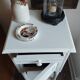 Farrow & Ball white painted high bedside table