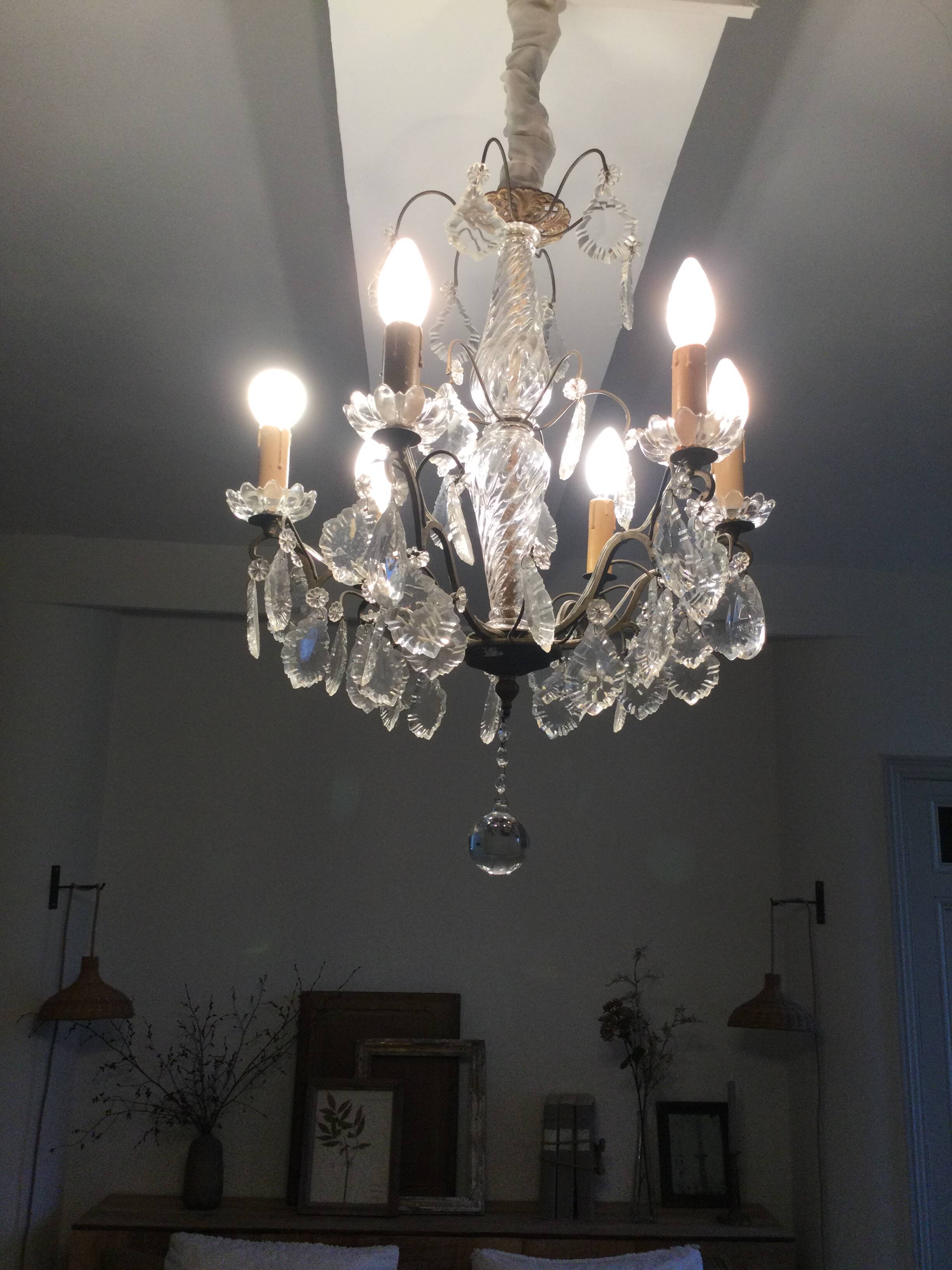 Antique chandelier with tassels