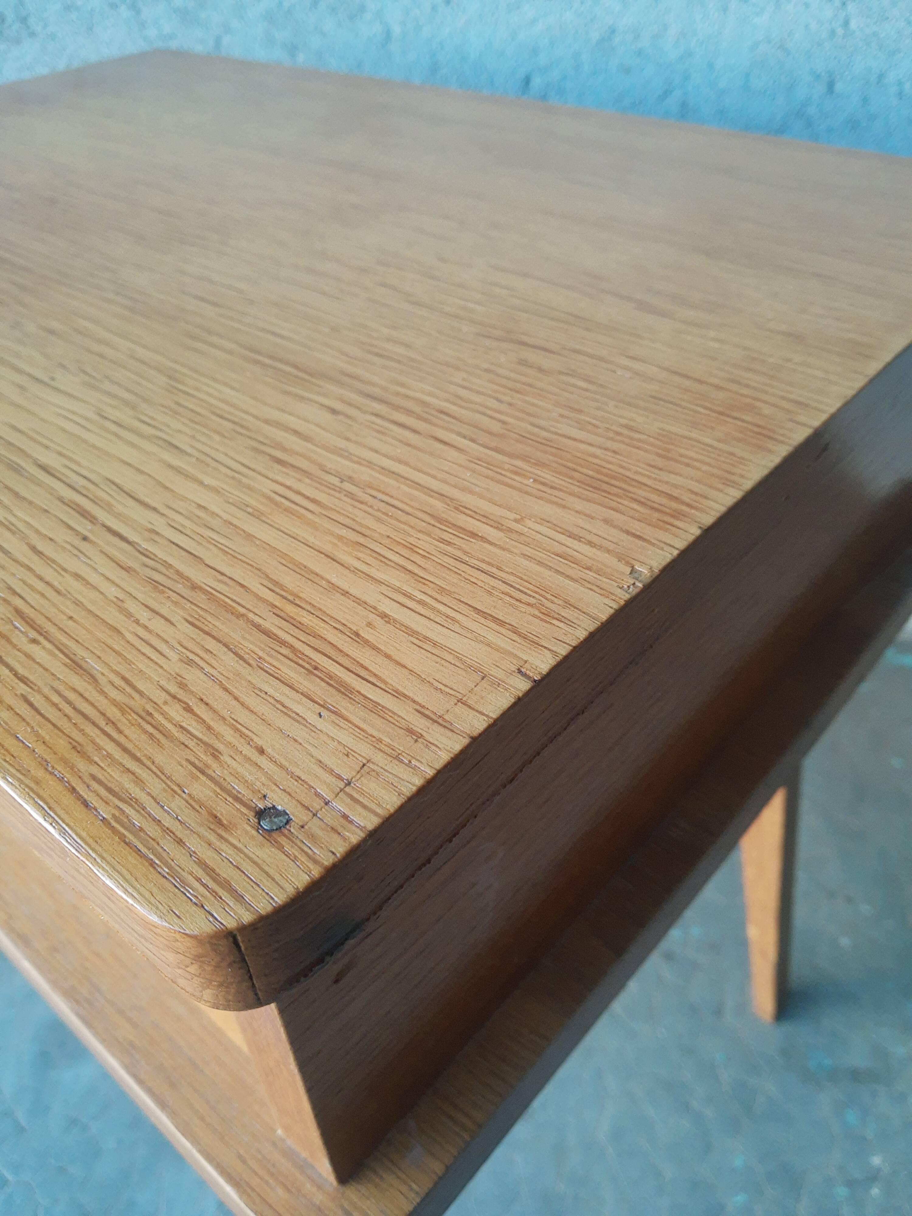 Vintage wooden compass foot bedside table