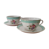Pair of ceramic cups Badonviller French manufacture