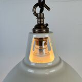 Vintage Industrial Beige Painted Pendant Lamp