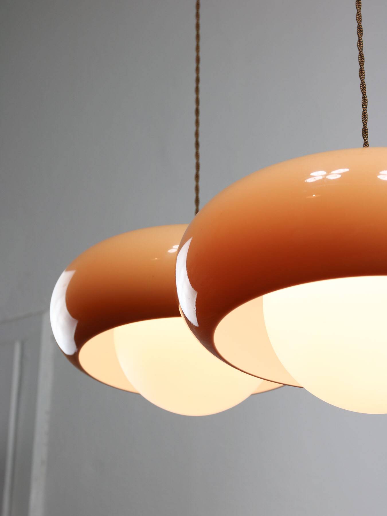 Space Age Brown Pendant Lamp from Guzzini, 1960s