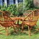 Vintage 4 armchairs and table rattan lounge