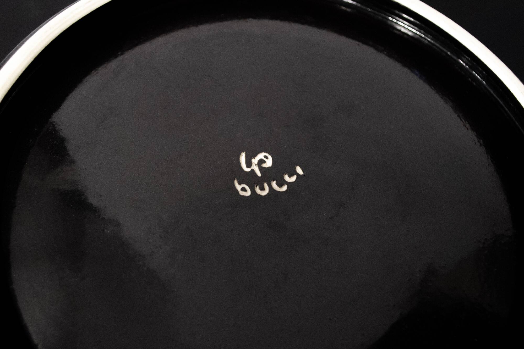 Black Ceramic by Franco Bucci for Pesaro Workshop, Italy, Anni '70