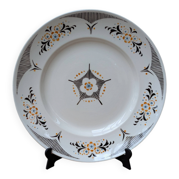 Ancien plat de service KG Lunéville modèle Limeil 27cm terre de fer