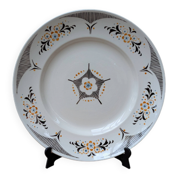 Ancien plat de service KG Lunéville modèle Limeil 27cm terre de fer