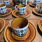 Boch la louvière – delta noix coffee service 1966 – vintage 25 pieces