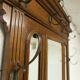 Vestiaire Napoléon III en noyer fin 19e, 3 miroirs, marbre, 8 patères