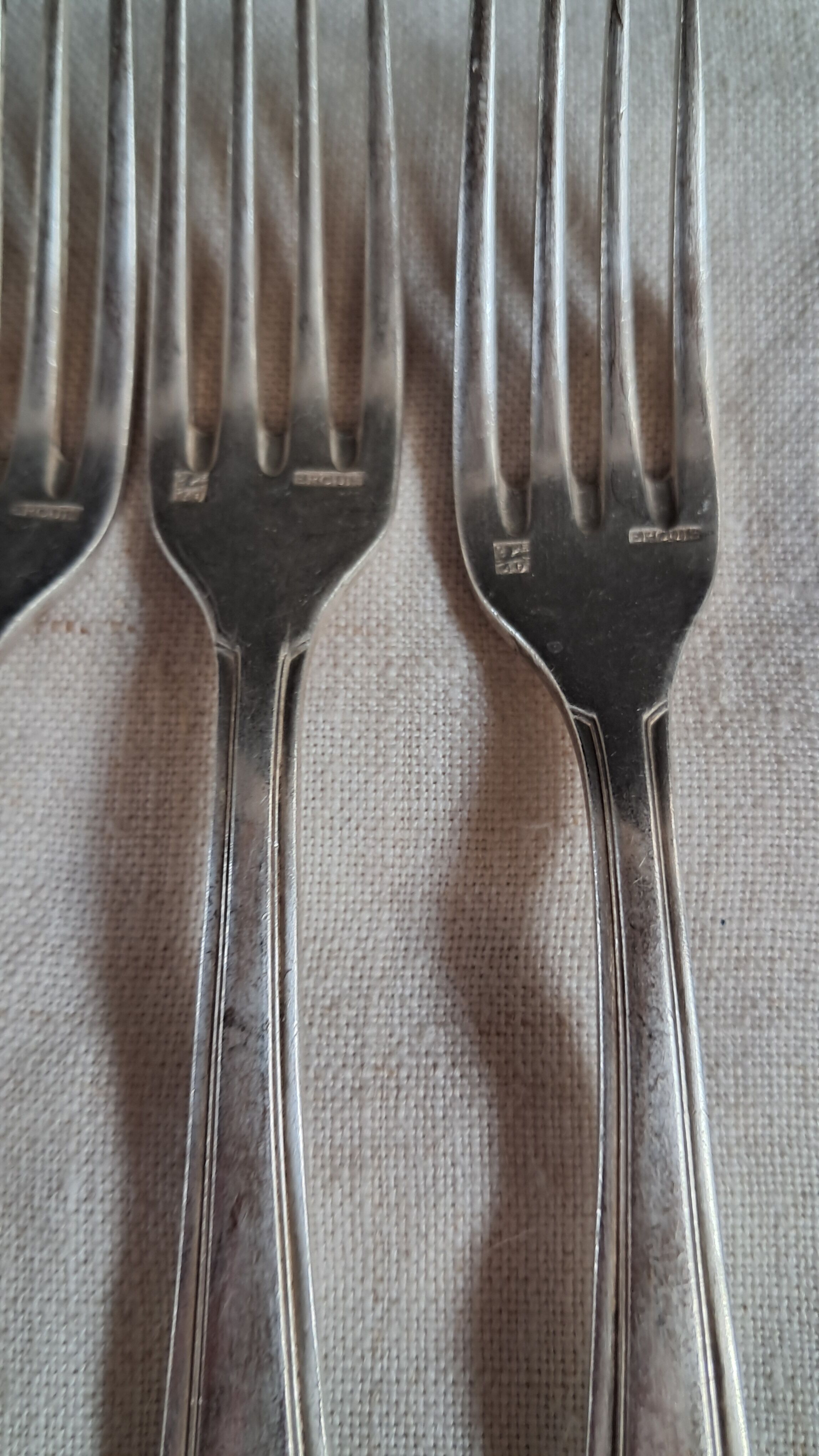 Set of 19 antique silver-plated cutlery by Ercuis - Art Deco style.