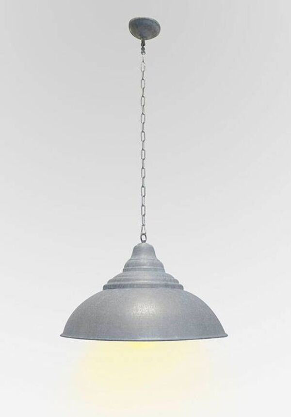 Lampe suspendue de style grange en zinc