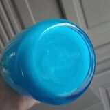 Vase, soliflore bleu en opaline