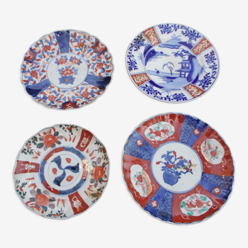 4 assiettes ancienne porcelaine imari japon