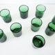 Lot de 9 verres à eau en verre soufflé vert