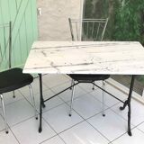 Marble and cast iron bistro table