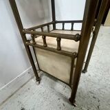 Art Deco bedside table in brass and veined marble, 20th century