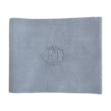 serviette de table damassée grise monogrammée RT
