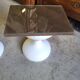 Pair of sgabello stools americano rises in bedside table