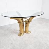 Vintage faux tusk center table or side table, 1970s