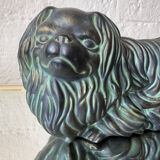 Pekingese dog, ceramic with bronze patina, 1960s