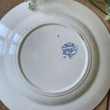 Plate with blue floral decoration KG Luneville