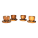 Set of 4 vintage mushroom egg cups in olive wood 4.5cm
