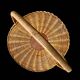 Antique large round wicker and bamboo presentation basket - diameter: 59 cm