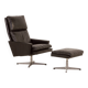 Danish vintage lounge chair with footstool, 1970s