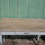 White farm table patinated