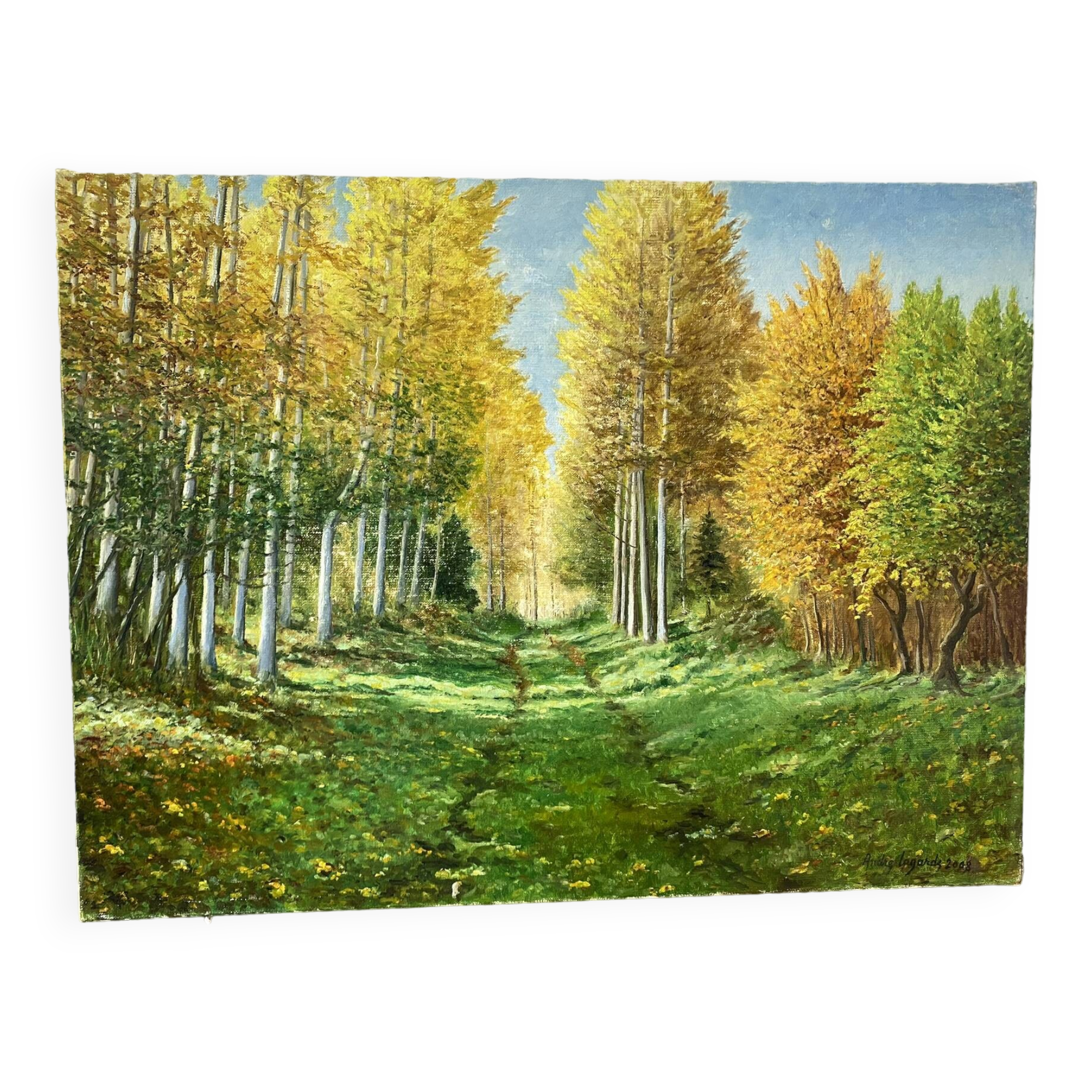 Green landscape signed in 2008