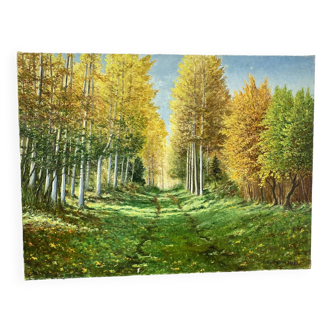 Green landscape signed in 2008