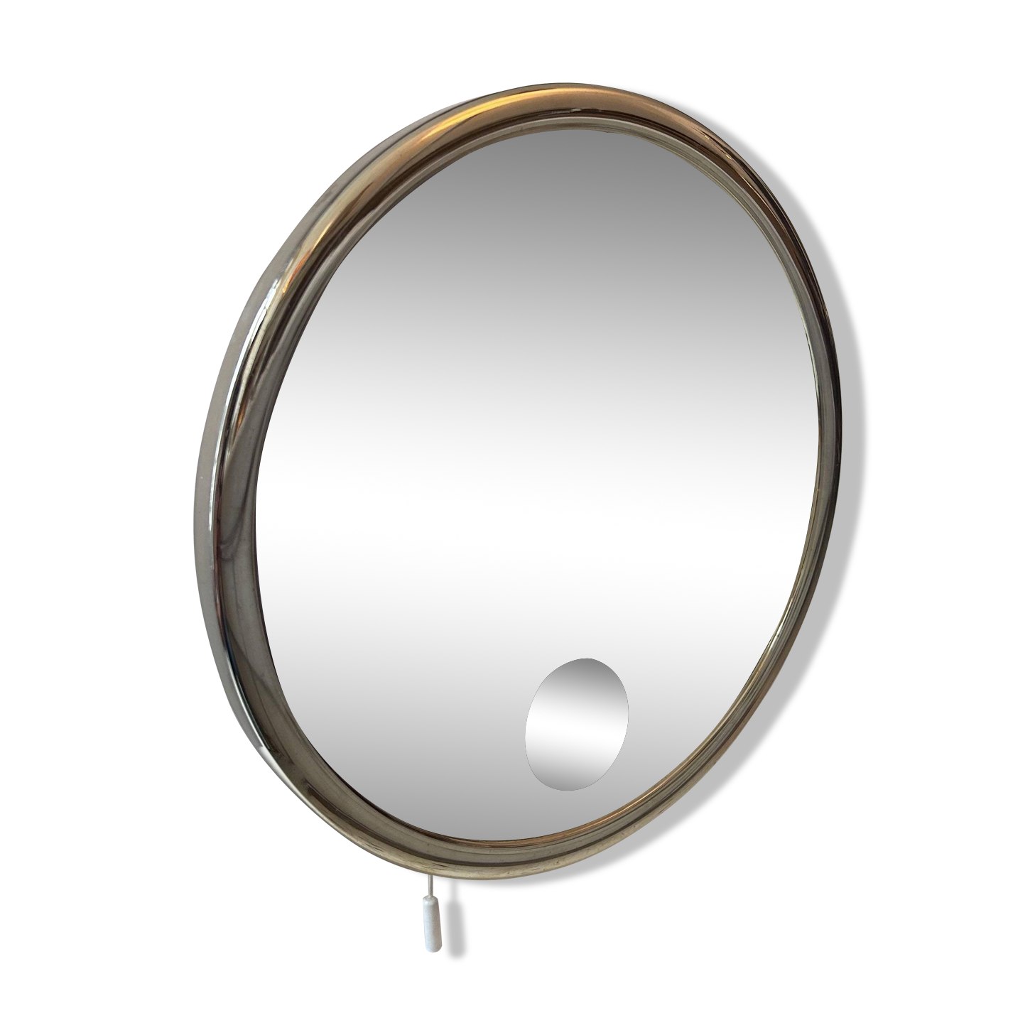 Vintage Brot adjustable golden mirror, magnifying and illuminating, France 1970