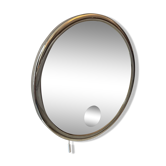 Miroir Brot vintage orientable doré, grossissant et éclairant, France 1970