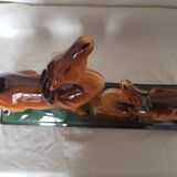 Art Deco ceramic sculpture of a pair of antelopes by Charles Lemanceau