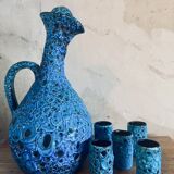 Enameled ceramic liqueur service