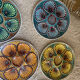 Set of 6 ceramic oyster plates