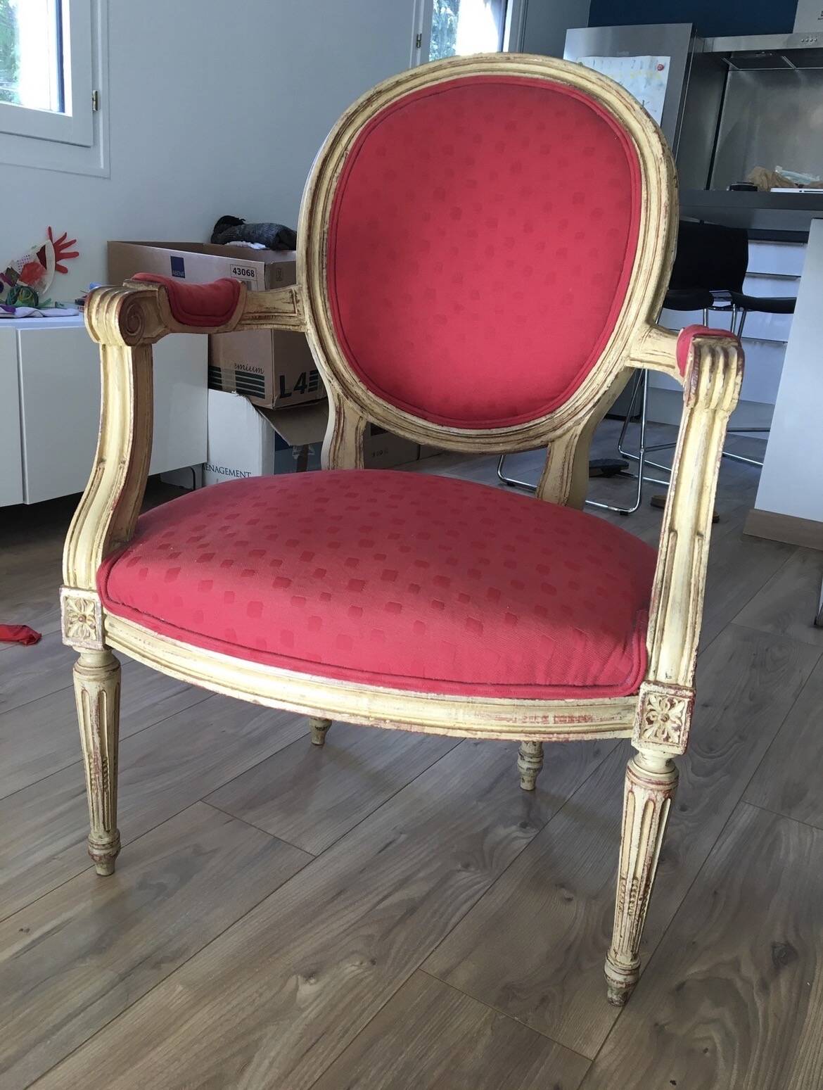 Louis XVI style medallion armchair