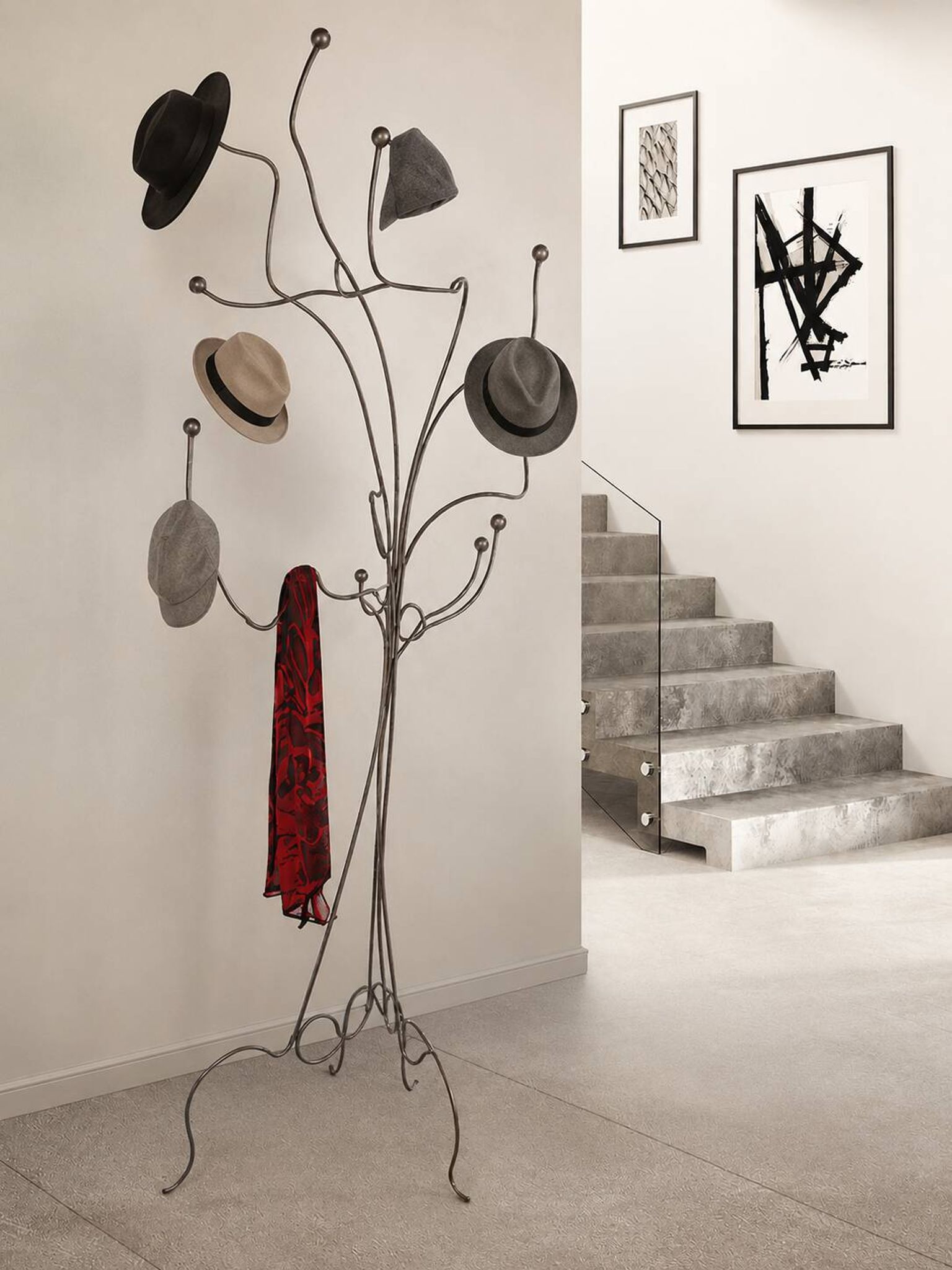 Hat stand – wrought iron art sculpture