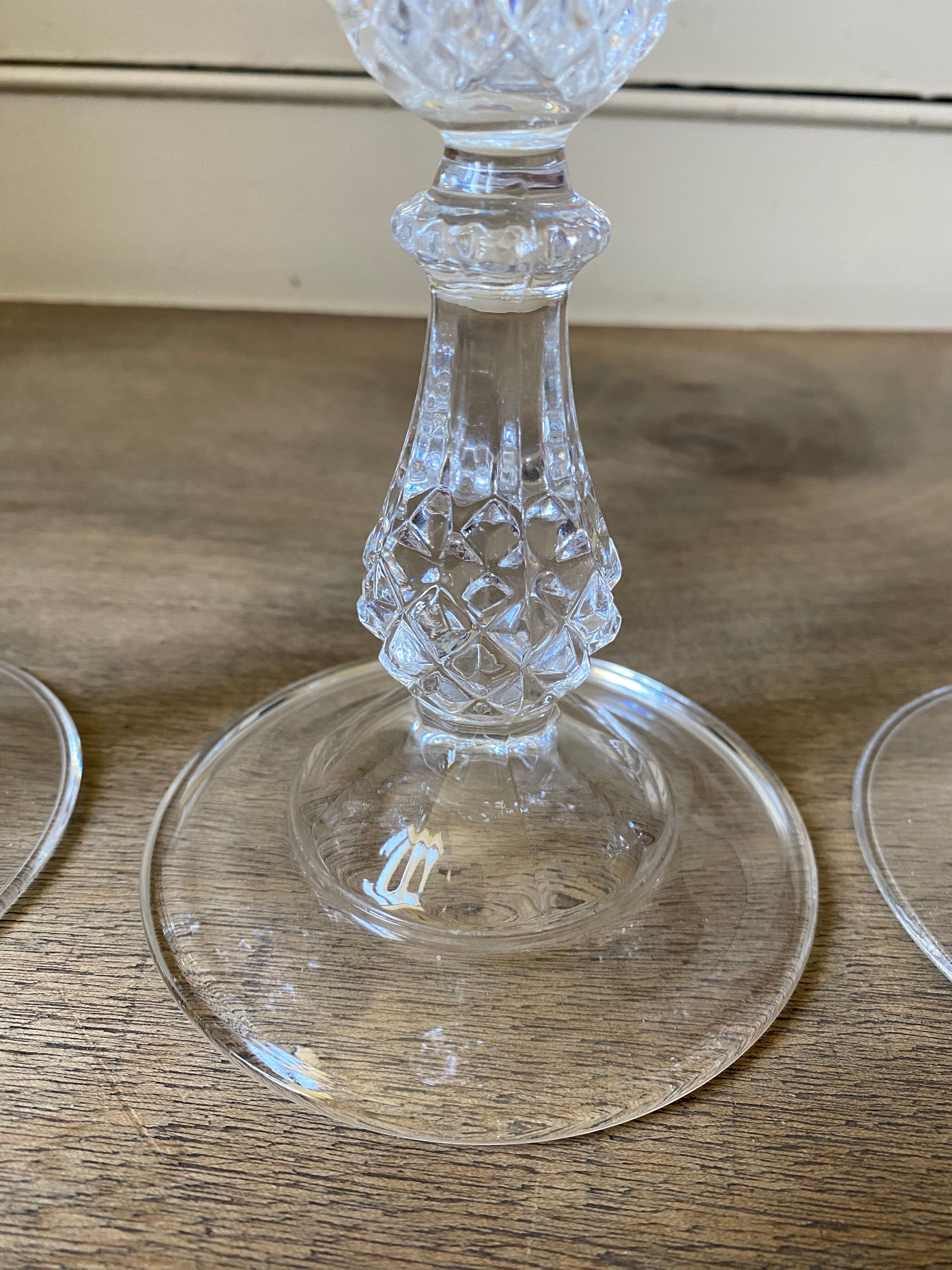 Set of two Arques crystal candle holders