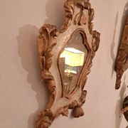 Miroir XVIIIème italien en bois doré et peint