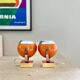 Pair of bright orange "Eye-Ball" wall lights - 1970.