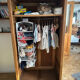 Scandinavian wooden wardrobe with sliding doors