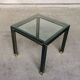Steel and brass square coffee table, Belgium, 1980s