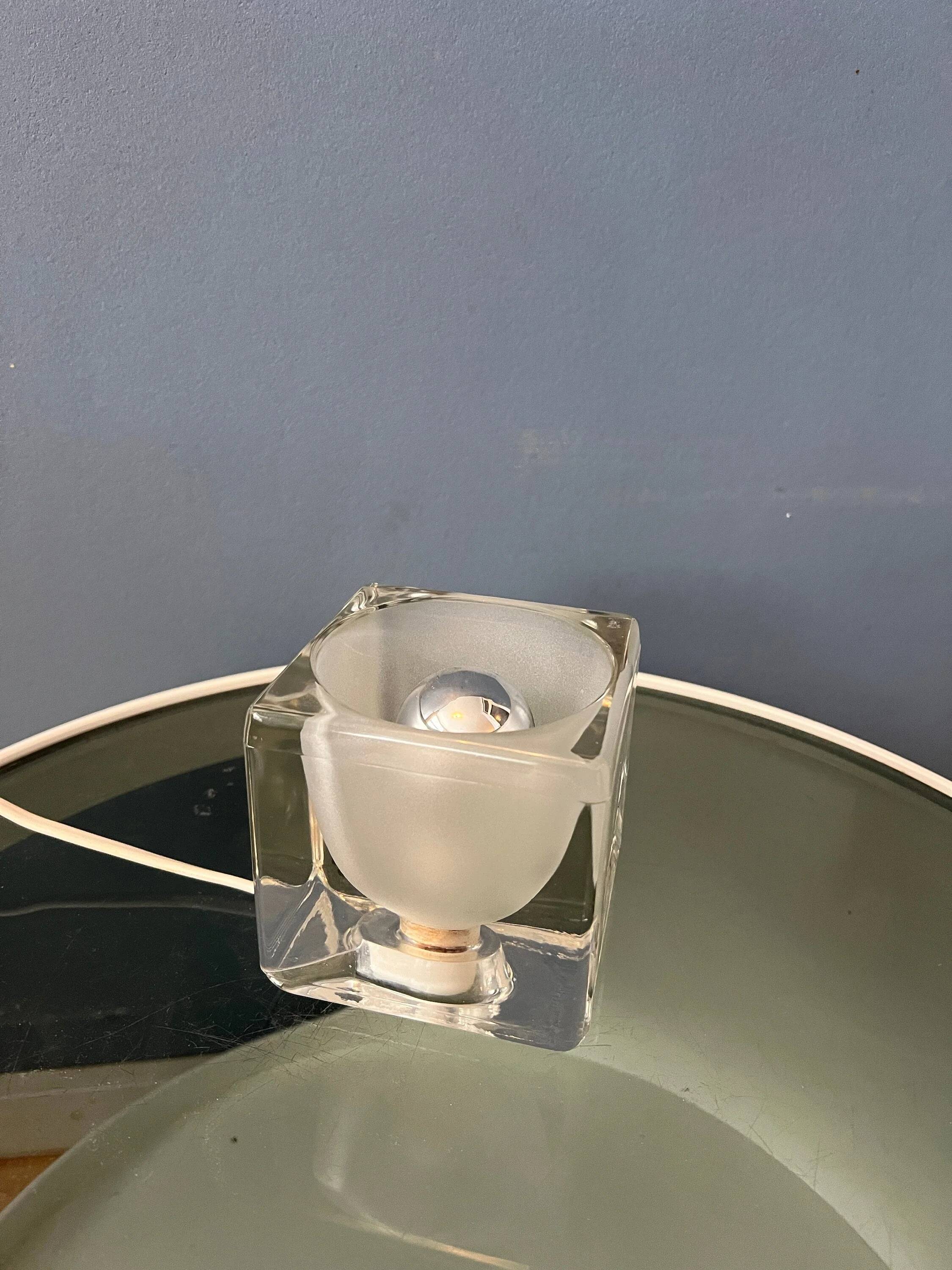 Lampe de table en verre « Ice Cube » Mid Century Peill & Putzler