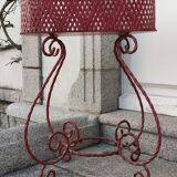 Ancienne jardinière en métal et fer forgé