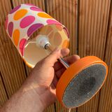 Orange chrome lamp - typical polka dot lampshade of the 1970s