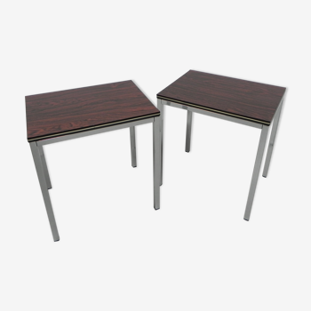 Ensemble de 2 tables basses avec impression sur bois