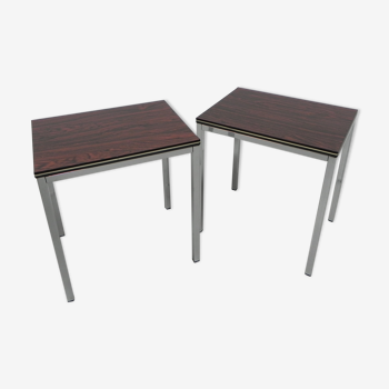 Set of 2 coffee tables with wood print
