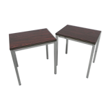 Set of 2 coffee tables with wood print