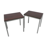 Ensemble de 2 tables basses avec impression sur bois